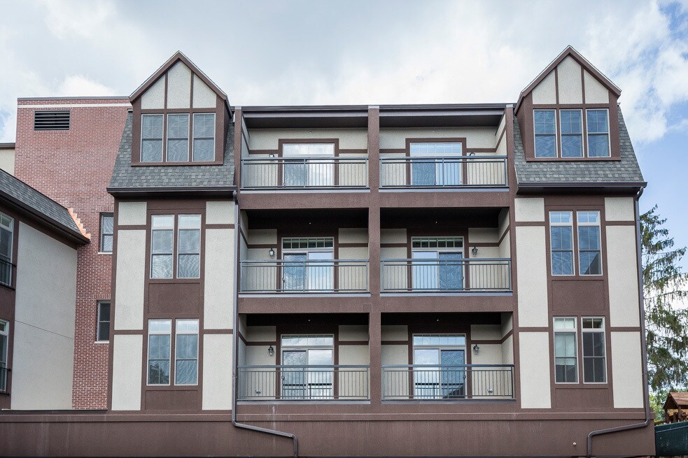 Rear elevation with private balconies at 300 Columbus Avenue
