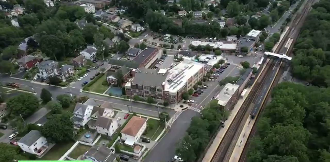 Aerial view of the Crestwood Metro-North station and surrounding neighborhood